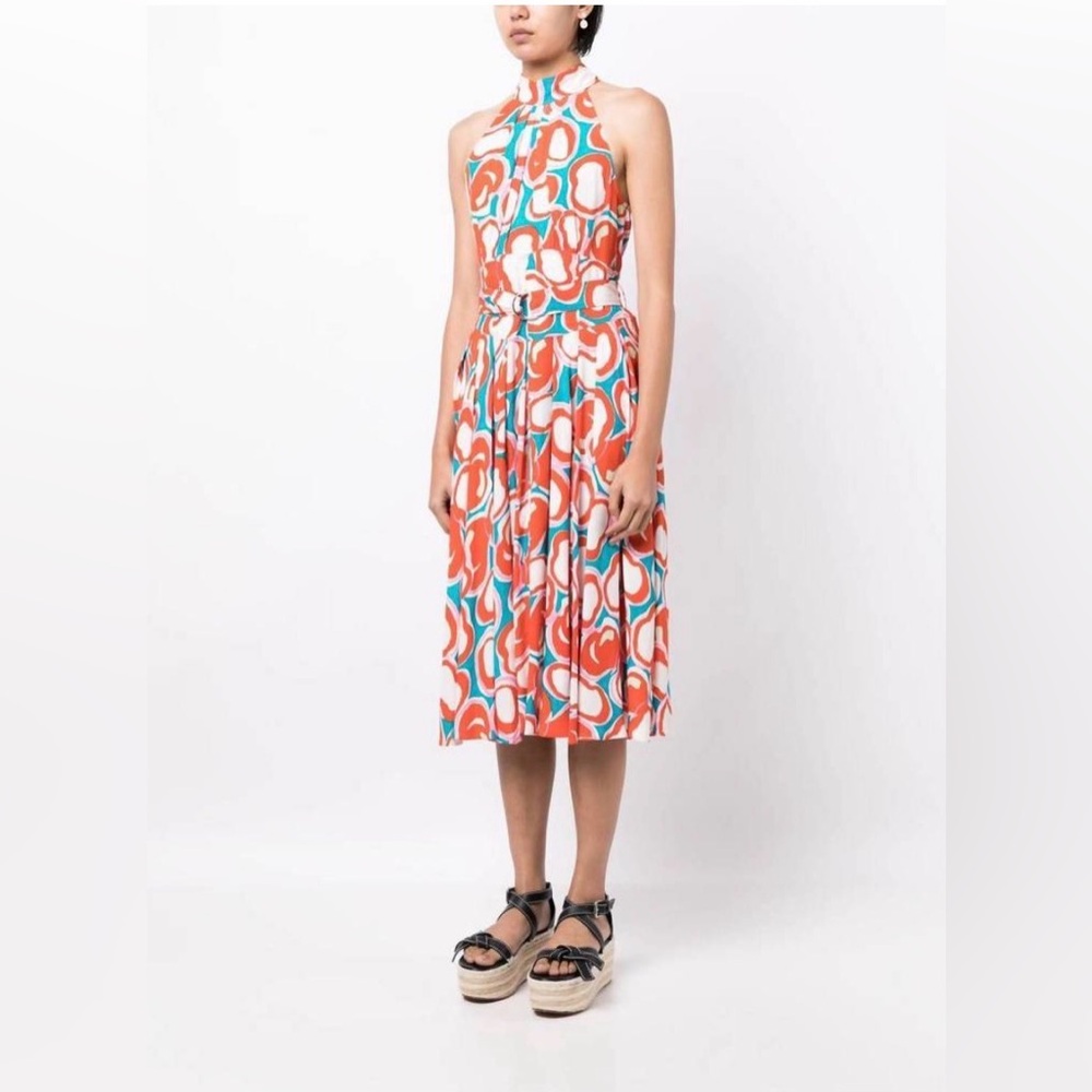 Diane Von Furstenberg DVF NWT Nicola Dress in Abstract Turquoise Dot - Size 2